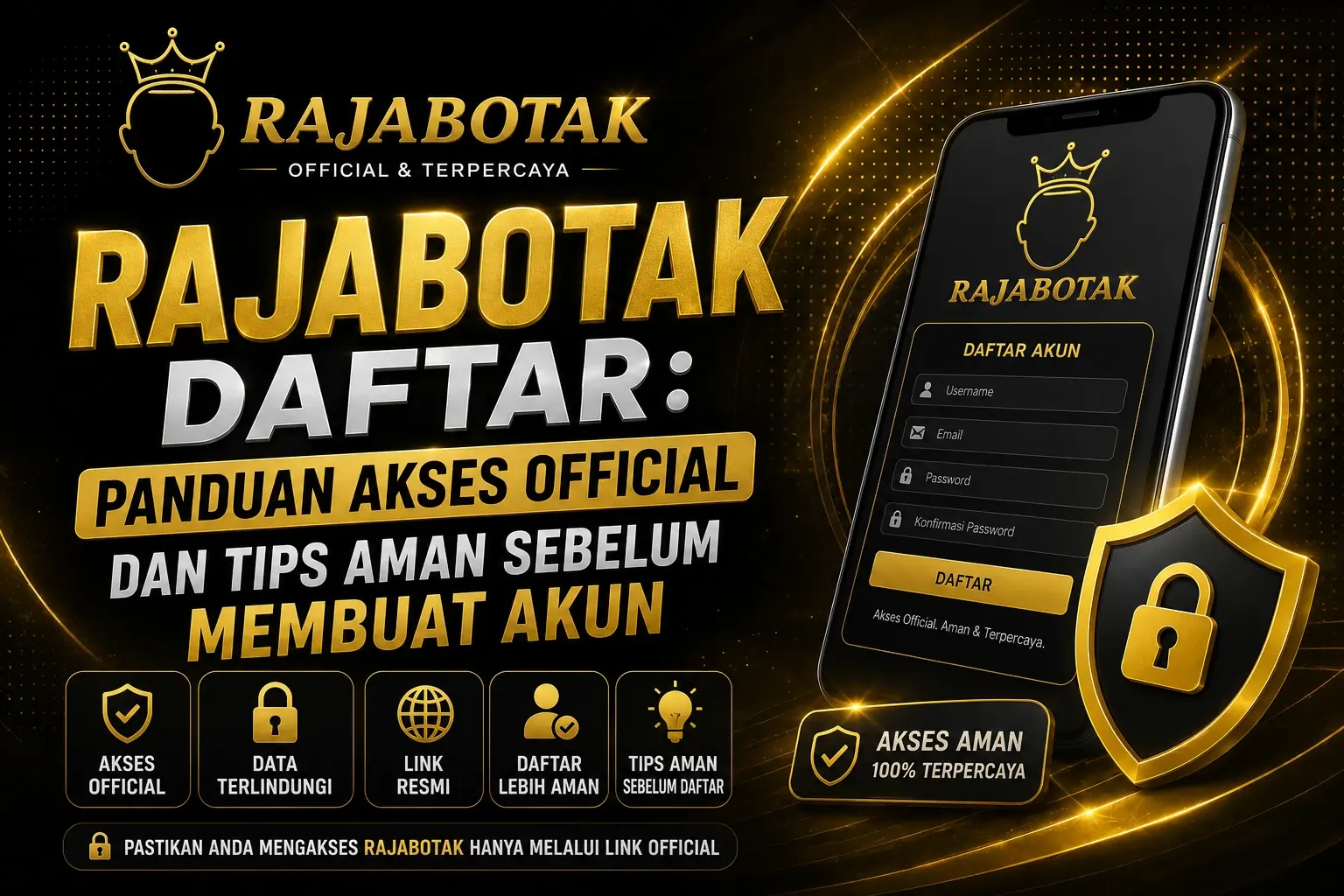Panduan urutan pendaftaran Rajabotak dan pemeriksaan akses sebelum membuat akun