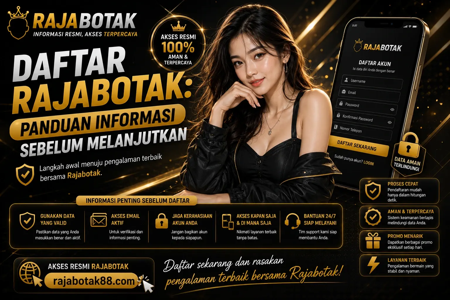 Persiapan data dan keamanan sebelum membuat akun Rajabotak