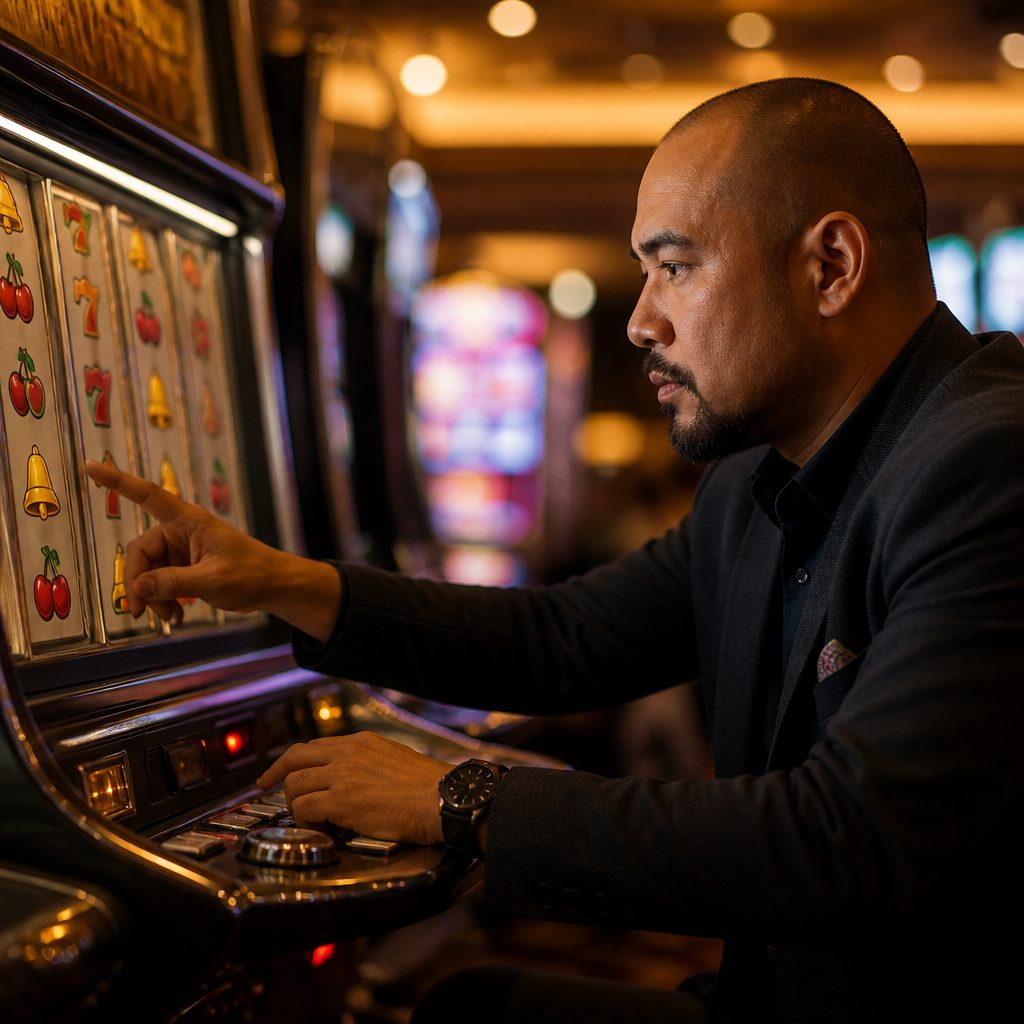 Ilustrasi cara kerja reel, payline, dan simbol dalam permainan slot