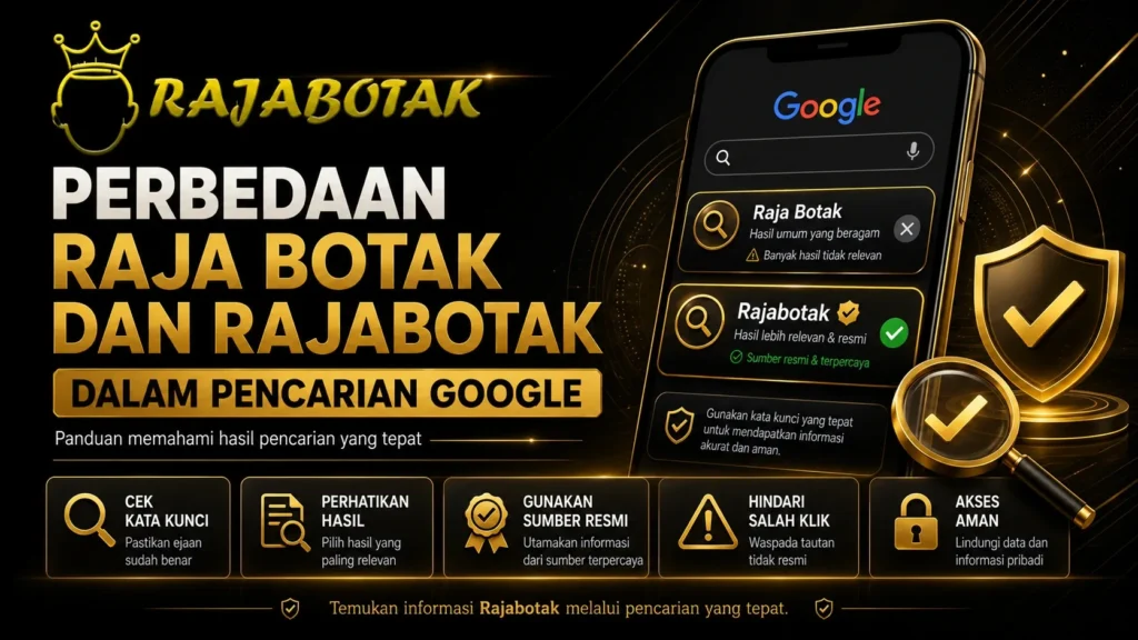 Perbedaan penulisan Raja Botak dan Rajabotak dalam pencarian Google