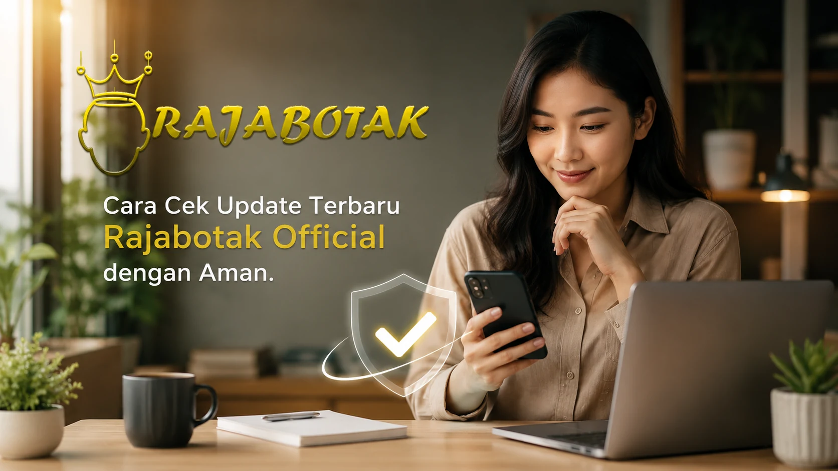 Ilustrasi cara memeriksa pembaruan terbaru RajaBotak Official dengan aman