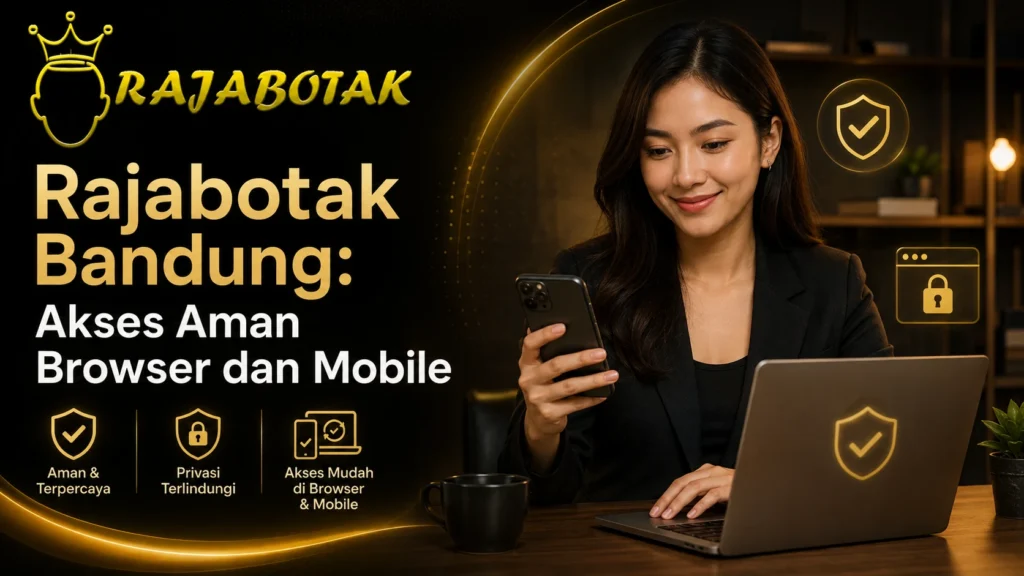 Ilustrasi panduan RajaBotak Bandung tentang akses aman melalui browser mobile