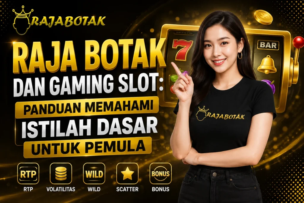 Ilustrasi panduan Rajabotak tentang istilah dasar gaming slot untuk pemula