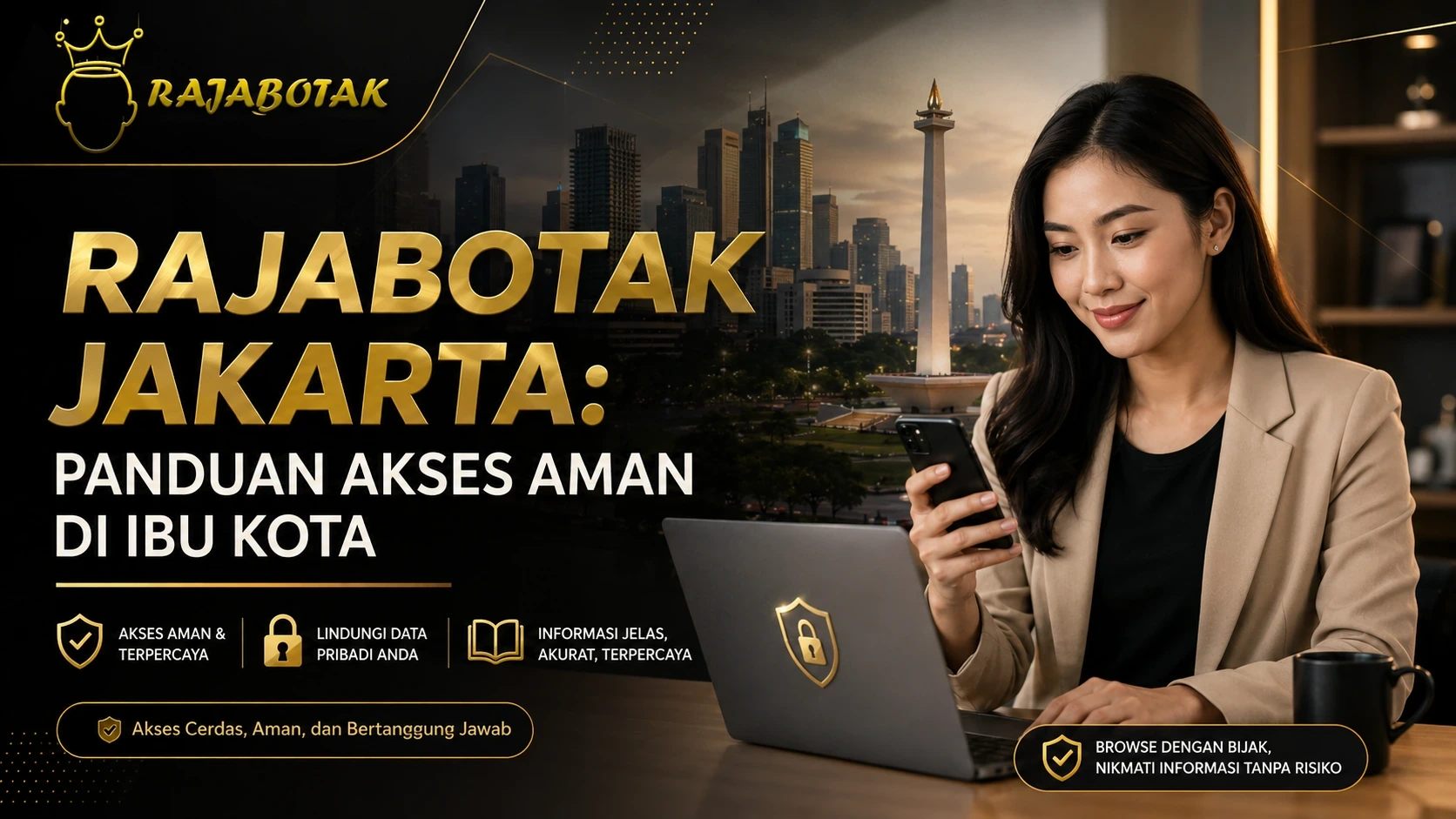 Ilustrasi panduan akses aman RajaBotak untuk pembaca di Jakarta