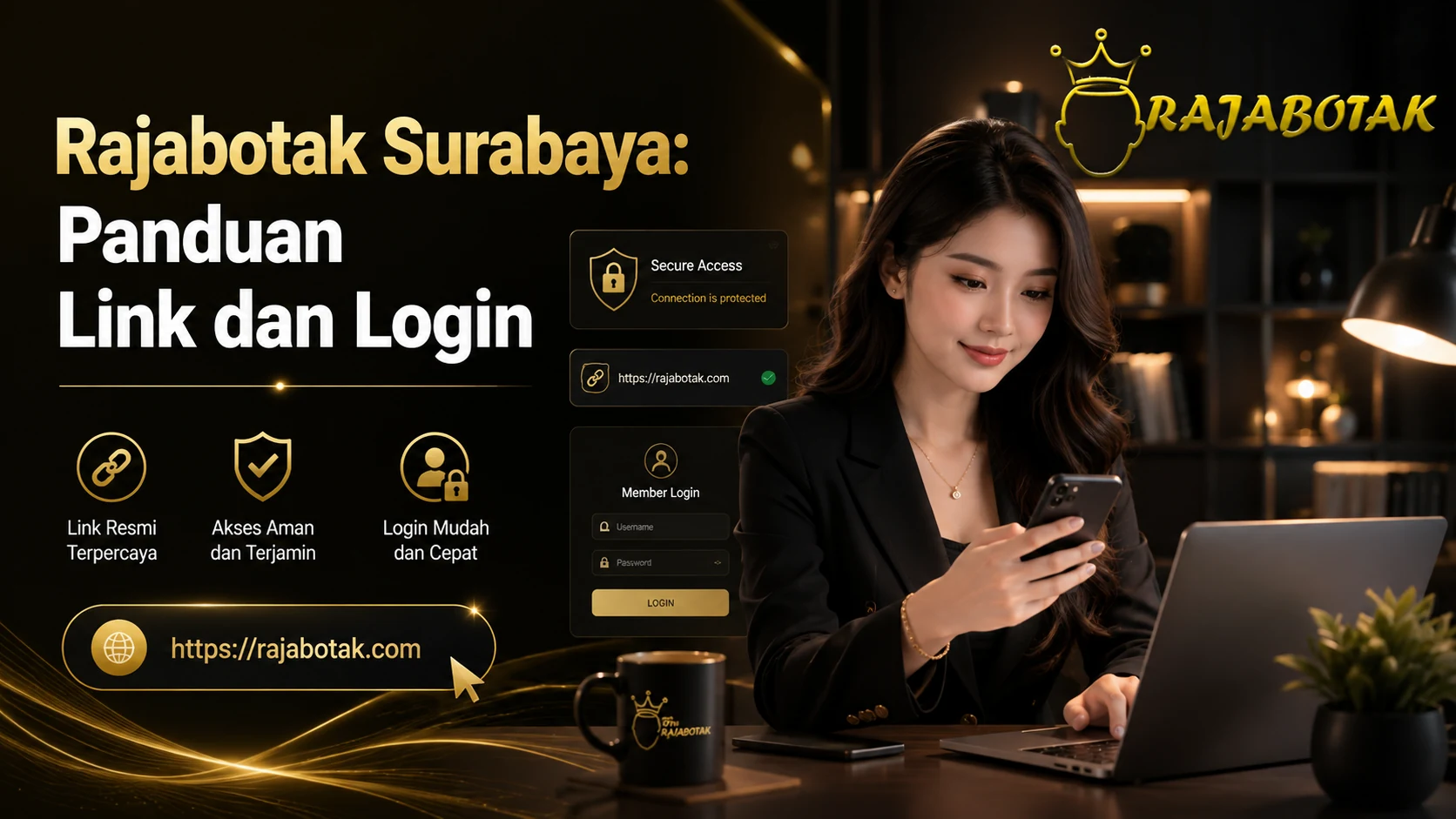 Ilustrasi panduan RajaBotak Surabaya untuk memeriksa link dan halaman login