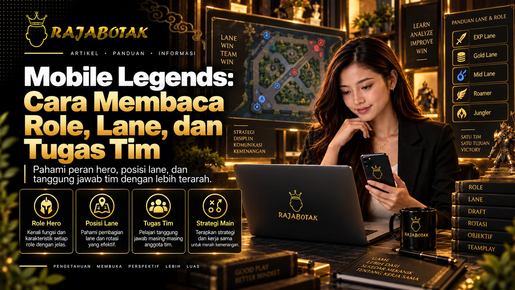 Mobile Legends cara membaca role, lane, dan tugas tim di RajaBotak Official