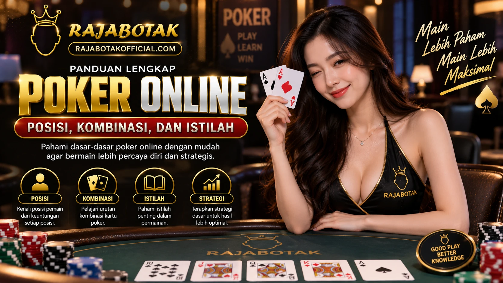 Poker Online: Posisi, Kombinasi, dan Istilah Poker Online posisi, kombinasi, dan istilah di RajaBotak Official