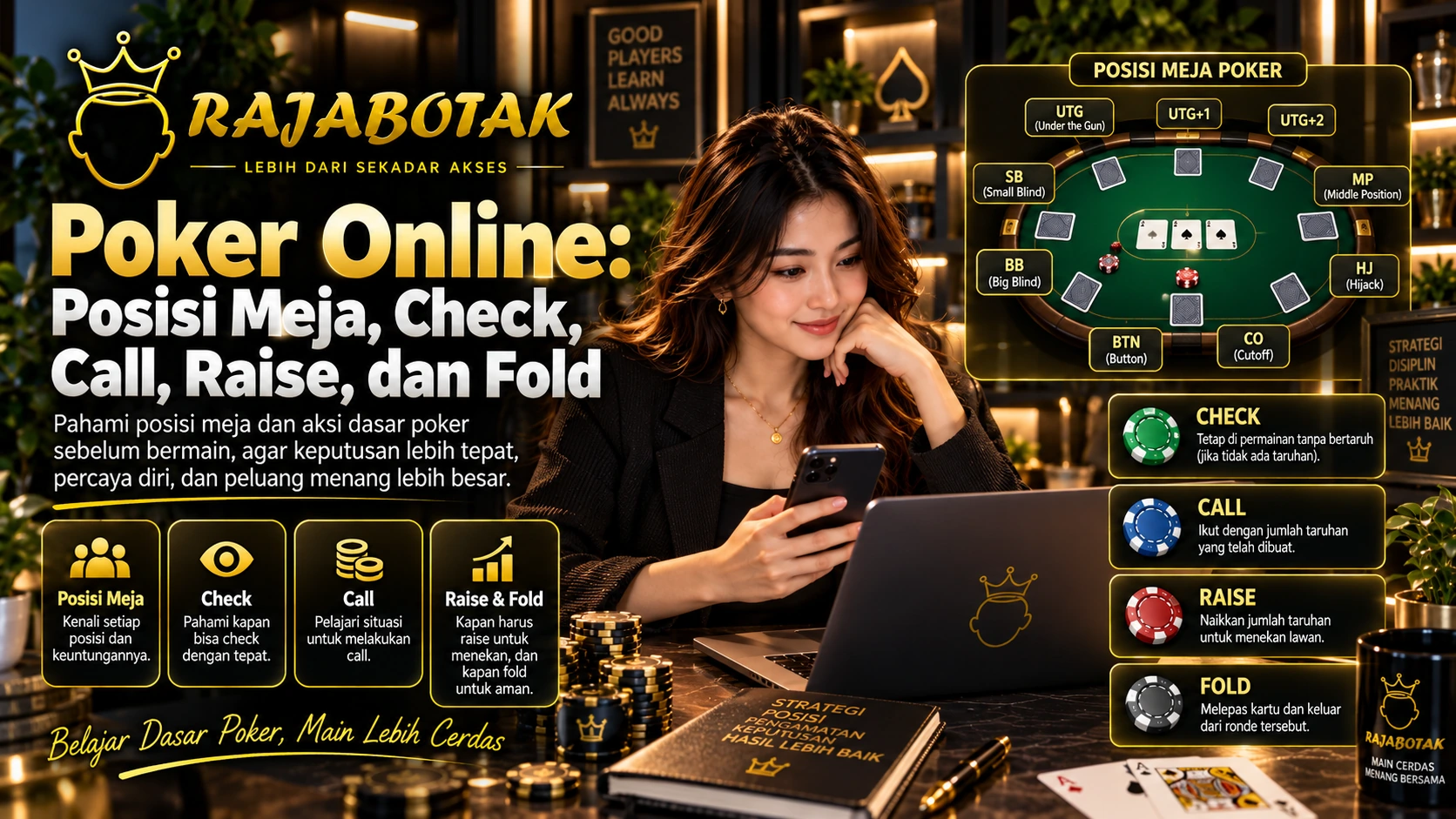 Poker Online: Posisi Meja, Check, Call, Raise, dan Fold | RajaBotak Poker Online posisi meja, check, call, raise, dan fold di RajaBotak