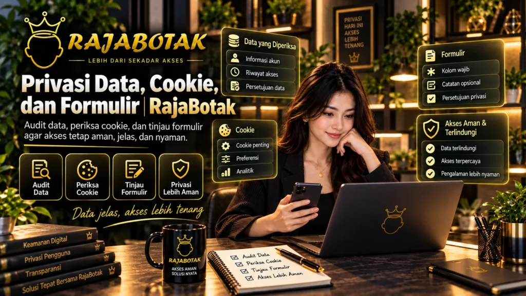 Privasi data, cookie, dan formulir di RajaBotak
